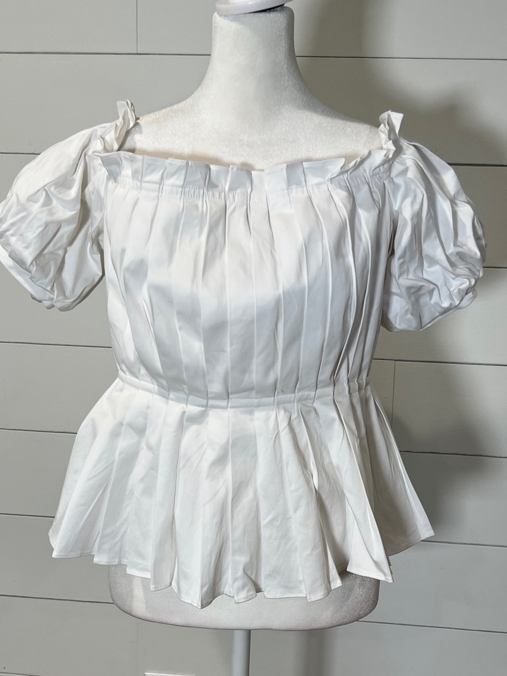 Antonio Melani Peplum Puff-Sleeve Top